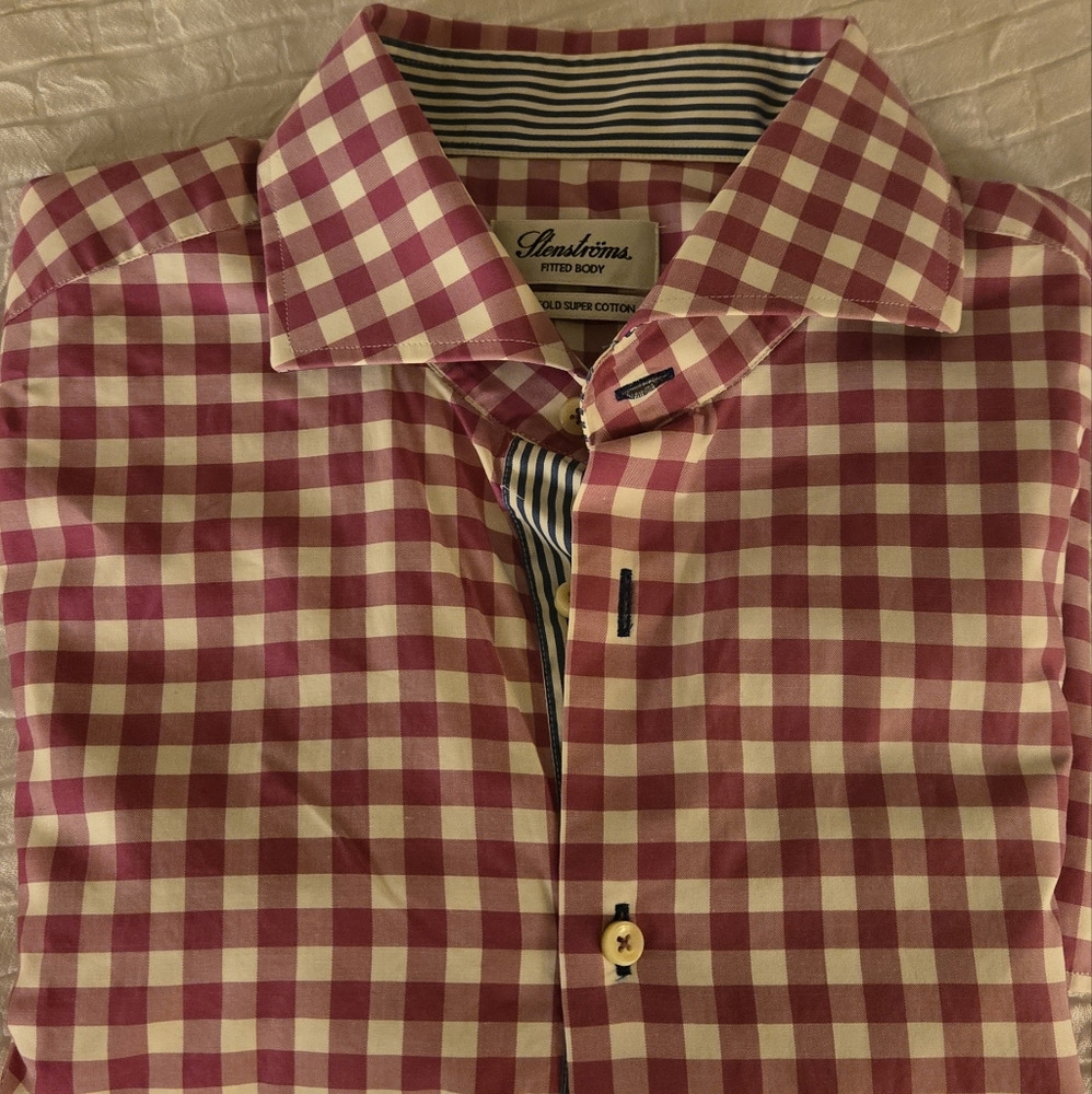 Stenströms Purple Gingham Button Down Shirt
